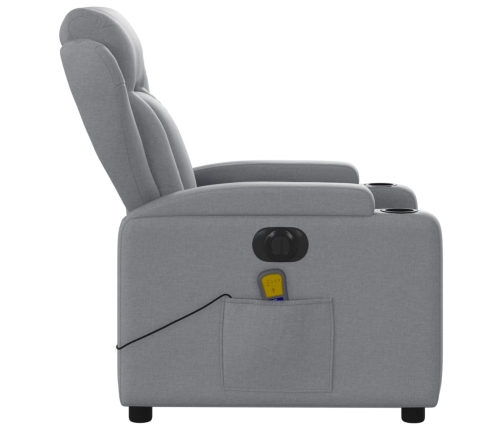 Sillón reclinable de masaje eléctrico tela gris claro