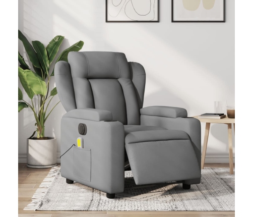 Sillón reclinable de masaje eléctrico tela gris claro