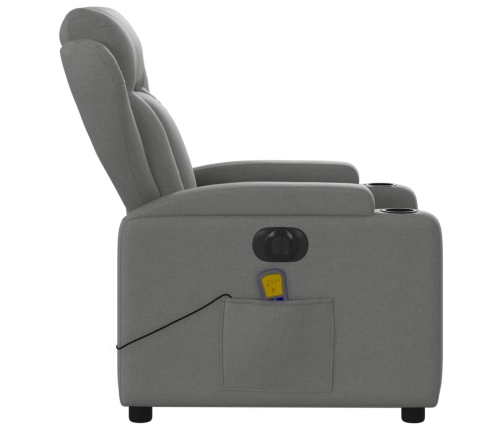 Sillón reclinable de masaje eléctrico tela gris oscuro