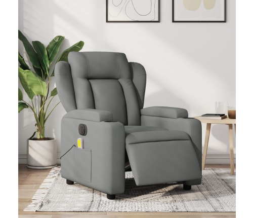 Sillón reclinable de masaje eléctrico tela gris oscuro