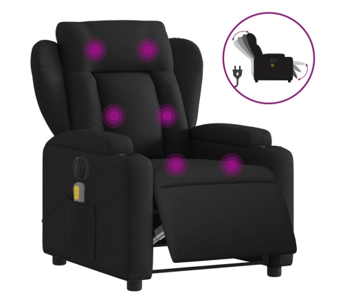 Sillón reclinable de masaje eléctrico tela negro