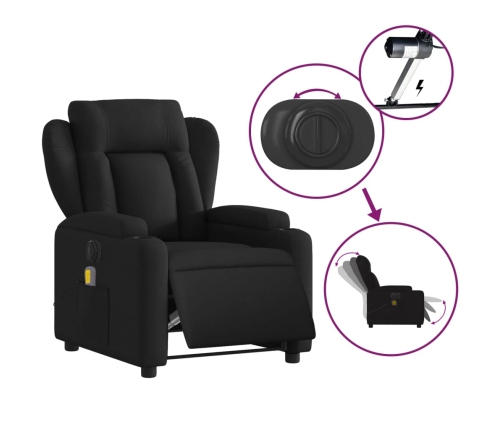 Sillón reclinable de masaje eléctrico tela negro