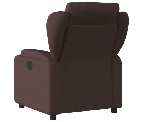 Sillón reclinable de masaje eléctrico tela marrón oscuro