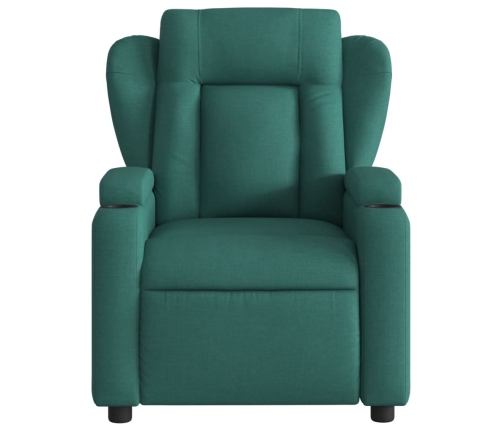 Sillón reclinable de masaje eléctrico tela verde oscuro