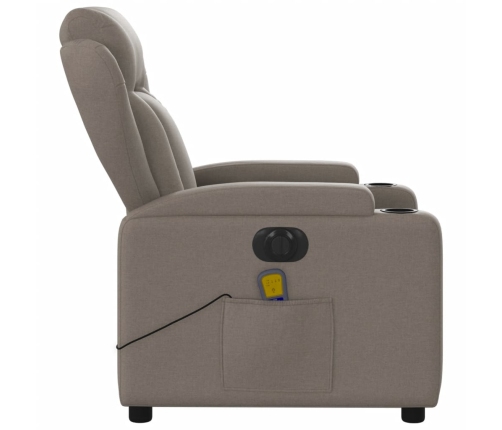 Sillón reclinable de masaje eléctrico tela gris taupe