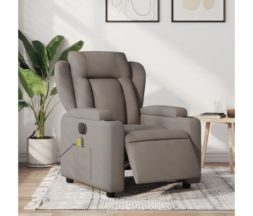 Sillón reclinable de masaje eléctrico tela gris taupe