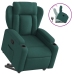 Sillón reclinable elevable tela verde oscuro