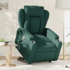 Sillón reclinable elevable tela verde oscuro