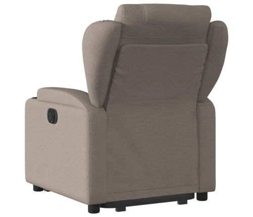 Sillón reclinable elevable tela gris taupe