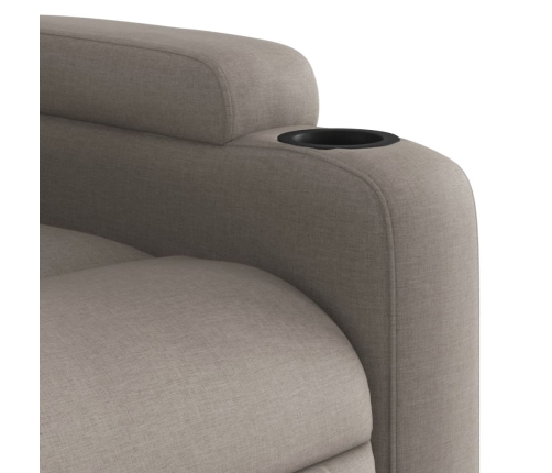 Sillón reclinable elevable tela gris taupe