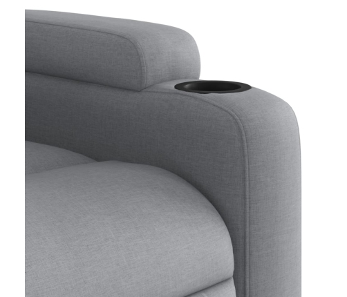 Sillón eléctrico reclinable elevable de tela gris claro