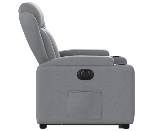 Sillón eléctrico reclinable elevable de tela gris claro