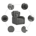 Sillón eléctrico reclinable elevable de tela gris oscuro