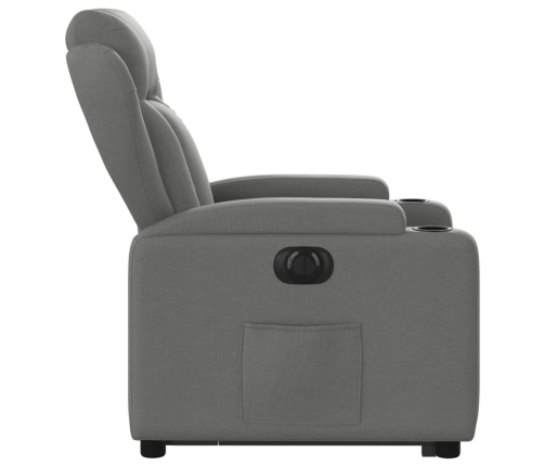 Sillón eléctrico reclinable elevable de tela gris oscuro