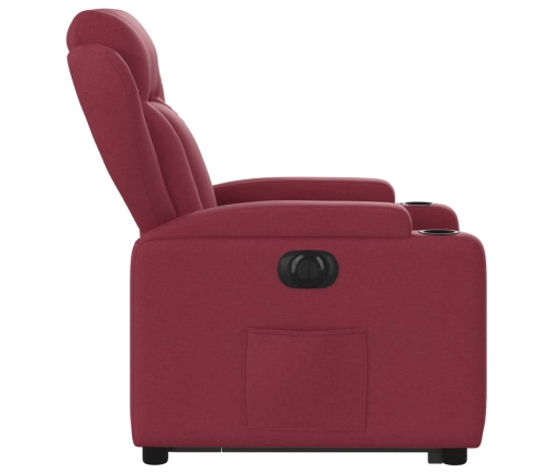 Sillón eléctrico reclinable elevable de tela rojo tinto