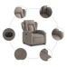 Sillón eléctrico reclinable elevable de tela gris taupe