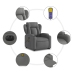 Sillón de masaje eléctrico reclinable elevable tela gris oscuro