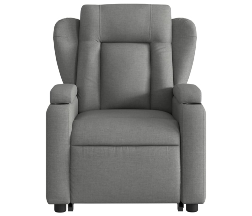 Sillón de masaje eléctrico reclinable elevable tela gris oscuro