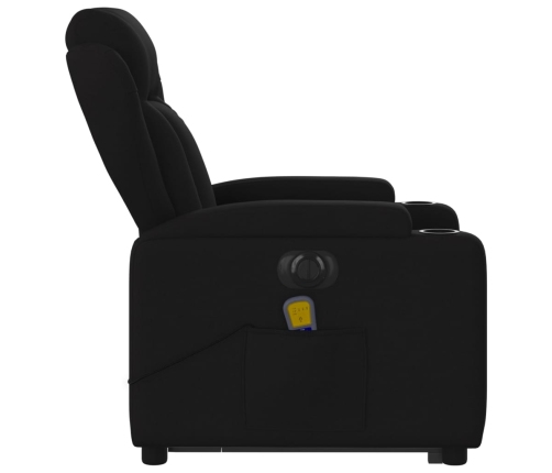 Sillón de masaje eléctrico reclinable elevable tela negro