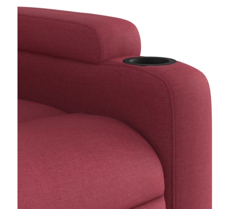 Sillón de masaje elevable eléctrico tela rojo tinto