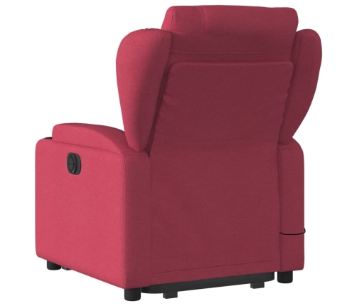 Sillón de masaje elevable eléctrico tela rojo tinto