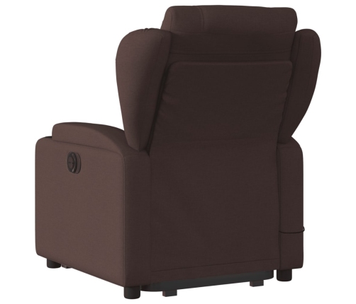 Sillón masaje eléctrico reclinable elevable tela marrón oscuro