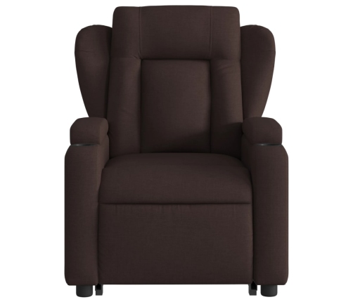 Sillón masaje eléctrico reclinable elevable tela marrón oscuro