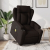 Sillón masaje eléctrico reclinable elevable tela marrón oscuro