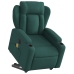 Sillón masaje eléctrico reclinable elevable tela verde oscuro