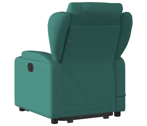 Sillón masaje eléctrico reclinable elevable tela verde oscuro