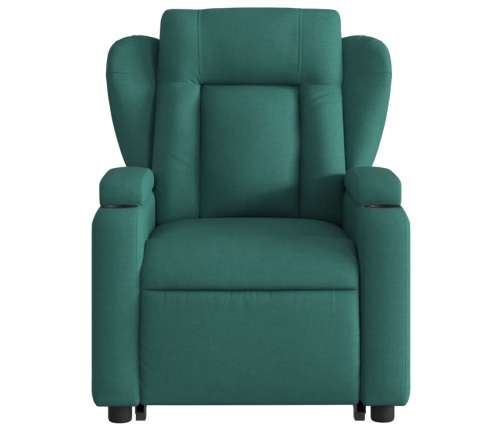 Sillón masaje eléctrico reclinable elevable tela verde oscuro