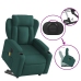 Sillón masaje eléctrico reclinable elevable tela verde oscuro