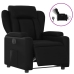 Sillón reclinable eléctrico de cuero sintético negro