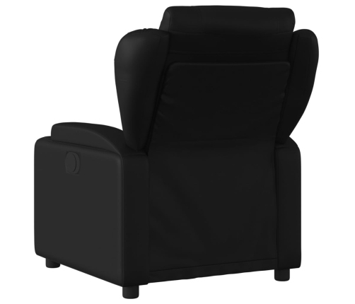 Sillón reclinable eléctrico de cuero sintético negro