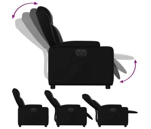 Sillón reclinable eléctrico de cuero sintético negro