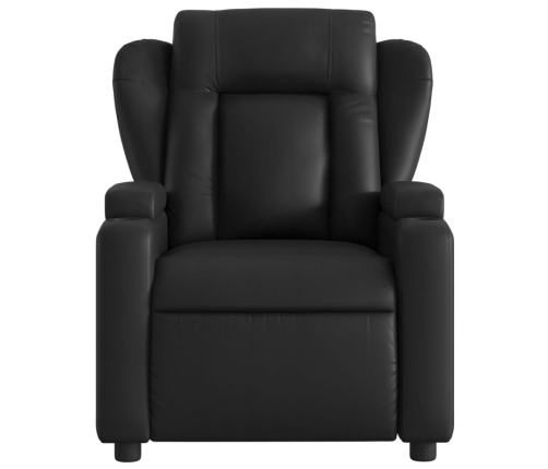 Sillón reclinable eléctrico de cuero sintético negro