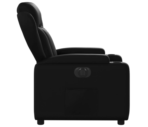 Sillón reclinable eléctrico de cuero sintético negro