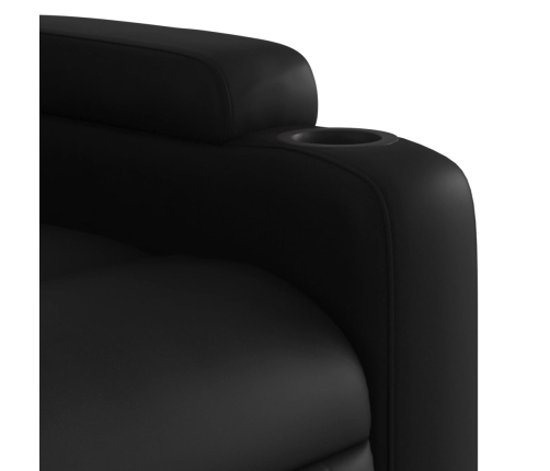 Sillón reclinable eléctrico de cuero sintético negro