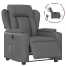 Sillón reclinable eléctrico de cuero sintético gris