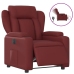 Sillón reclinable eléctrico de cuero sintético rojo tinto