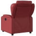 Sillón reclinable eléctrico de cuero sintético rojo tinto