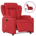 Sillón reclinable eléctrico de cuero sintético rojo