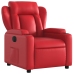 Sillón reclinable eléctrico de cuero sintético rojo