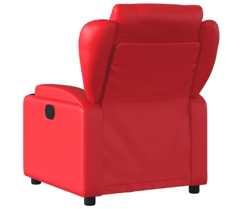 Sillón reclinable eléctrico de cuero sintético rojo