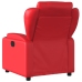 Sillón reclinable eléctrico de cuero sintético rojo