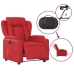 Sillón reclinable eléctrico de cuero sintético rojo