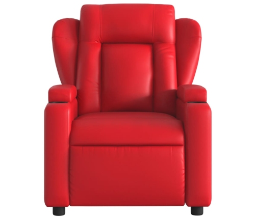 Sillón reclinable eléctrico de cuero sintético rojo