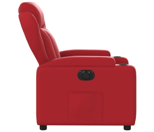 Sillón reclinable eléctrico de cuero sintético rojo