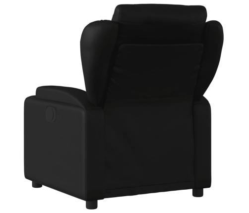 Sillón de masaje reclinable eléctrico cuero sintético negro