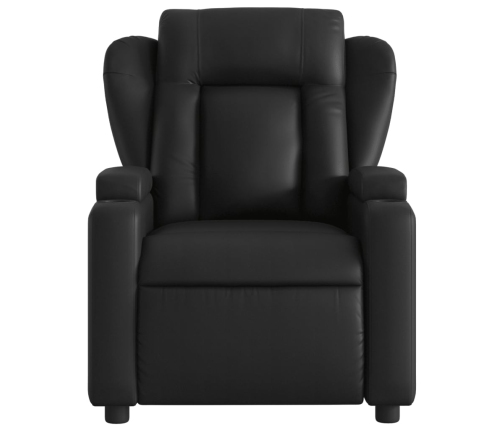 Sillón de masaje reclinable eléctrico cuero sintético negro